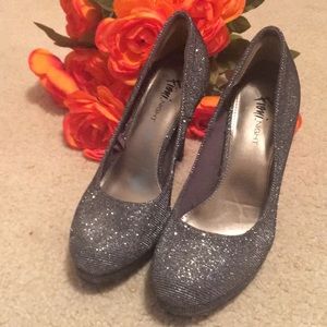 [ Fioni night ] Silver Sparkle heels